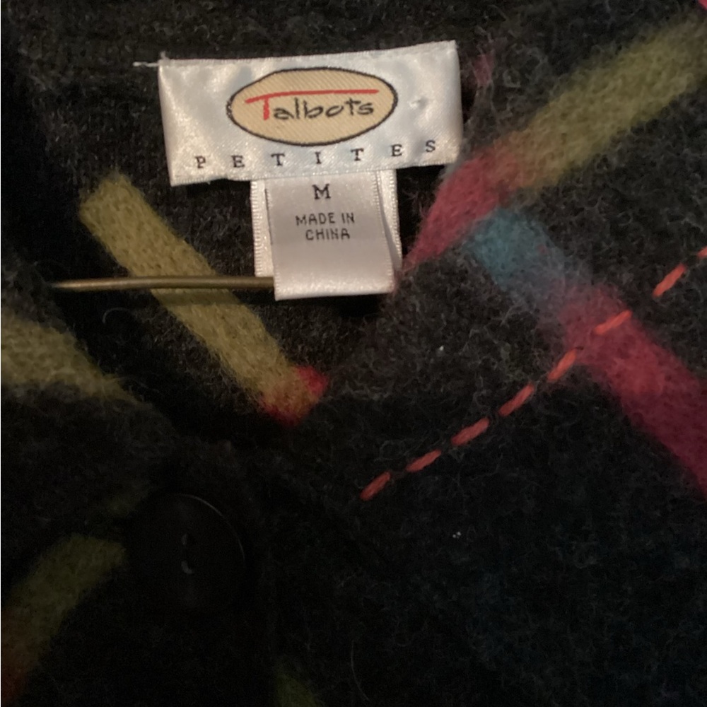 Talbots Multicolor Abstract Design Wool Cardigan - image 2